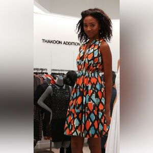 Thakoon Addition Bold and Colorful Geometric Print Dress with Pockets.  Sz 10